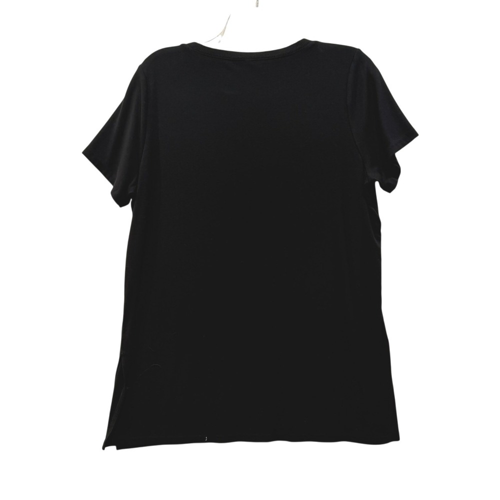 Spanx Black Short Sleeve Crew Neck T-Shirt‎ Womens XL Rayon Blend Basic Tee - Picture 3 of 4